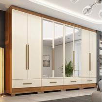 Quarto Modulado 100% MDF 4 Peças 8 Portas 4 Gavetas com Espelhos Smart Plus