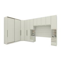 Quarto Modulado Casal 6 Peças Portas Desl. Seletto Areia Quarto Modulado Casal 6 Peças Portas Desl. Seletto Areia