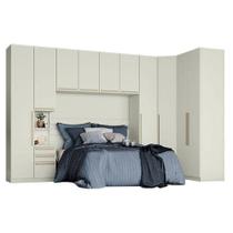 Quarto Modulado Casal Ambiente 3 New Predileto 6 Peças Areia - Henn