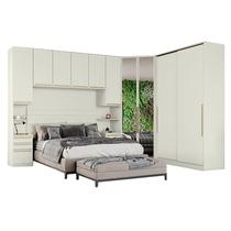 Quarto Modulado Casal Ambiente 5 New Predileto 5 Peças Areia - Henn