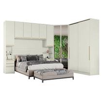 Quarto Modulado Casal Ambiente Composição 5 New Predileto 5 Peças Areia - Henn