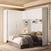 Quarto Modulado Casal Ambiente Florença Branco Brilho - Moval