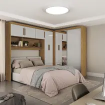 Quarto Modulado Casal com Espelho 7 Portas Belém Plus Carioca Móveis