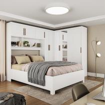 Quarto Modulado Casal com Espelho e Cama 7 Portas Belém Plus Carioca Móveis