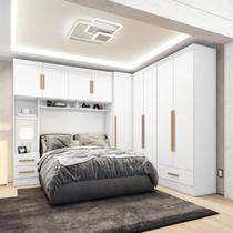 Quarto Modulado Casal Completo 4 Peças 5 Portas 4 Gavetas com Maleiro Smart Plus