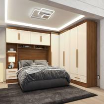 Quarto Modulado Casal Completo 4 Peças 5 Portas 4 Gavetas com Maleiro Smart Plus