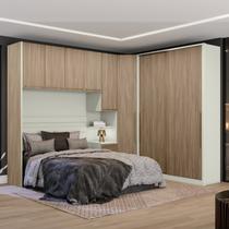 Quarto Modulado Casal Completo 8 Portas 6 Gavetas Canto Oblíquo Seletto Quarto Modulado Casal Completo 8 Portas 6 Gavetas Canto Oblíquo Seletto