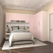 Quarto Modulado Casal de Canto 5 Peças 9 Portas 4 Gavetas Alpes Luciane