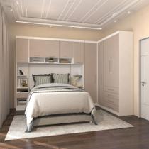 Quarto Modulado Casal de Canto 5 Peças 9 Portas 4 Gavetas Alpes Luciane