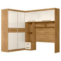 Quarto Modulado Casal Florença Freijó Off White - Moval