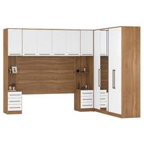 Quarto Modulado Casal Irlanda Composição 1 Amêndola/Branco - Demartêz Quarto Modulado Casal Irlanda Composição 1 Amêndola/Branco - Demartêz