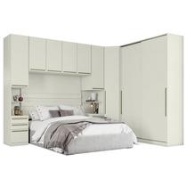 Quarto Modulado Casal Seletto 5 Peças 2 Portas Deslizante Areia - Móveis Henn