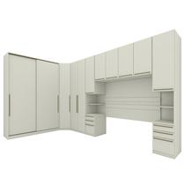 Quarto Modulado Casal Seletto 6 Peças com 2 Portas Deslizantes Areia - Móveis Henn Quarto Modulado Casal Seletto 6 Peças com 2 Portas Deslizantes Areia - Móveis Henn