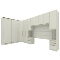 Quarto Modulado Casal Seletto 6 Peças com 2 Portas Deslizantes Areia - Móveis Henn Quarto Modulado Casal Seletto 6 Peças com 2 Portas Deslizantes Areia - Móveis Henn