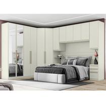 Quarto Modulado Completo Casal 6 Peças 12 Portas 12 Gavetas Predileto Bege/Areia HP