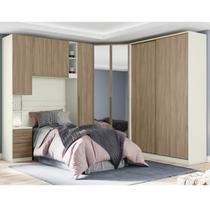 Quarto Modulado Completo Solteiro 5 Peças 9 Gavetas 9 Portas Predileto Marrom/Areia HP/Jequitibá Quarto Modulado Completo Solteiro 5 Peças 9 Gavetas 9 Portas Predileto Marrom/Areia HP/Jequitibá