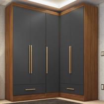 Quarto Modulado de Canto 3 Peças 5 Portas 2 Gavetas Smart Plus Quarto Modulado de Canto 3 Peças 5 Portas 2 Gavetas Smart Plus