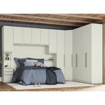 Quarto Modulado de Canto Casal Queen 7 Peças 12 portas Seletto Henn - Areia