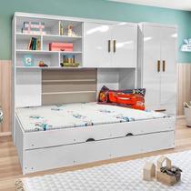 Quarto Modulado Infantil Chiara com Guarda Roupa, Cama e Cama Auxiliar Phoenix Baby