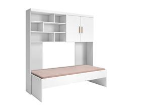 Quarto modulado Infantil Chiara_ Módulo Aéreo E Cama Branco_ Phoenix baby