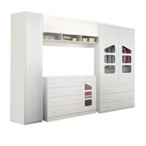 Quarto Modulado Infantil Ludi Armário Guarda Roupa Roupeiro Cômoda 100% MDF