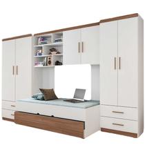 Quarto Modulado Juvenil Completo Com Bicama Solteiro