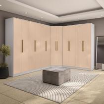 Quarto Modulado Kappesberg Adapt Branco/Macadâmia 12 Portas 342cm x 263cm