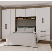 Quarto Modulado Queen com Guarda-roupas e Maleiro Paris Luciane Móveis Quarto Modulado Queen com Guarda-roupas e Maleiro Paris Luciane Móveis