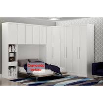 Quarto Modulado Rizon 6 Peças (1 Armário Ponte + 1 Closet + 3 Guarda Roupas + 1 Complemento) QC213 Branco Quarto Modulado Rizon 6 Peças (1 Armário Ponte + 1 Closet + 3 Guarda Roupas + 1 Complemento) QC213 Branco