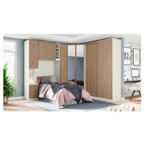 Quarto Modulado Solteiro Ambiente Composição 2 New Predileto 5 Peças Areia Jequitibá - Henn Quarto Modulado Solteiro Ambiente Composição 2 New Predileto 5 Peças Areia Jequitibá - Henn