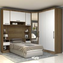 Quarto Modulado Solteiro de Canto 6 Peças 6 Portas Paris Luciane