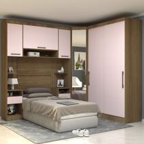 Quarto Modulado Solteiro de Canto 6 Peças 6 Portas Paris Luciane Quarto Modulado Solteiro de Canto 6 Peças 6 Portas Paris Luciane