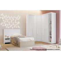 Quarto Modulado Solteiro Rizon 4 Peças (1 Closet + 2 Guarda Roupas + 1 Complemento) QC209 Branco - Novo Horizonte Quarto Modulado Solteiro Rizon 4 Peças (1 Closet + 2 Guarda Roupas + 1 Complemento) QC209 Branco - Novo Horizonte