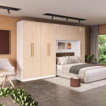 Quarto Modular Kappesberg Adapt Branco/Macadâmia 5 Peças 349cm