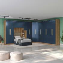 Quarto Modular Kappesberg Adapt Nogueira/Azul Profundo 8 Peças 397cm x 341cm Quarto Modular Kappesberg Adapt Nogueira/Azul Profundo 8 Peças 397cm x 341cm
