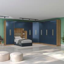 Quarto Modular Kappesberg Adapt Nogueira/Azul Profundo 8 Peças 397cm x 341cm Quarto Modular Kappesberg Adapt Nogueira/Azul Profundo 8 Peças 397cm x 341cm