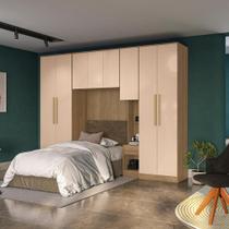 Quarto Modular Kappesberg Adapt Nogueira/Macadâmia 6 Peças 292cm