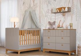 Quarto Para Bebê Cômoda E Berço 100% Mdf Biscoito Permobili Quarto Para Bebê Cômoda E Berço 100% Mdf Biscoito Permobili