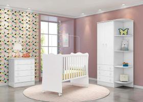 Quarto para Bebê Completo 3 Peças Guarda-Roupa, Cômoda e Berço Doce Sonho Quarto para Bebê Completo 3 Peças Guarda-Roupa, Cômoda e Berço Doce Sonho