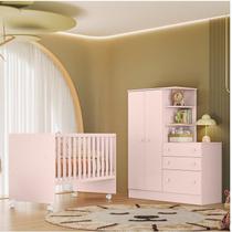 Quarto para Bebê Completo com Guarda-roupa e Comôda e Berço Doce Sonho
