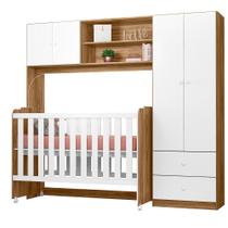 Quarto para Bebê Conjugado Ternura mais Berço Amore Branco/Nature