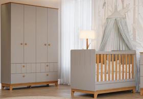 Quarto Para Bebê Guarda Roupa E Berço 100% Mdf Biscoito Permobili Quarto Para Bebê Guarda Roupa E Berço 100% Mdf Biscoito Permobili