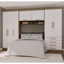 Quarto Qn 7 Portas 6 Gavetas E Nichos Paris Luciane Móveis Avelã Pf-branco Pf