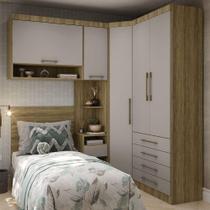 Quarto Solt 5 Módulos E Cabeceira Paris Luciane Móveis Avelã Pf-cinammon Pf