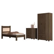 Quarto Solteiro Bela Cama Comoda E Guarda Roupa MDF Decmade