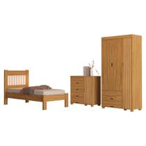 Quarto Solteiro Bela Cama Comoda E Guarda Roupa MDF Decmade