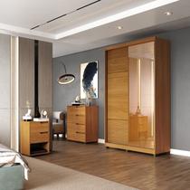 Quarto Solteiro com Guarda-roupa 2 Portas de Correr, Cômoda e 1 Mesa de Cabeceira Picasso Quarto Solteiro com Guarda-roupa 2 Portas de Correr, Cômoda e 1 Mesa de Cabeceira Picasso