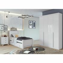 Quarto Solteiro Completo Alonzo Bicama Athenas/Cômoda Maggiore Branco