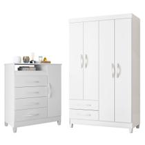 Quarto Solteiro Completo Guarda Roupa Âmbar 4 portas Cômoda Turquesa Quarto Solteiro Completo Guarda Roupa Âmbar 4 portas Cômoda Turquesa