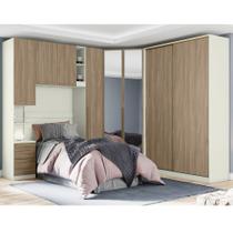 Quarto Solteiro Completo Henn Seletto 5 Peças 8 Portas 3 Gavetas